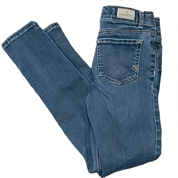 ❤️2/$11 Youth Girls Jordache Skinny Denim Jeans Style J222867 size 8 - Picture 1 of 11